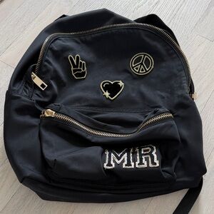 Stoney Clover Black Backpack with Gold Accents and Patches